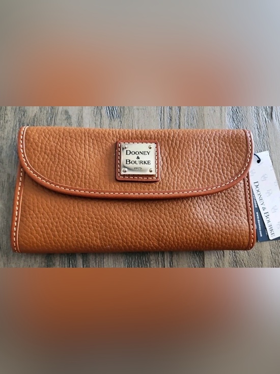 Dooney & Bourke Handbags - Dooney & Bourke Pebble Leather Wallet - Tan